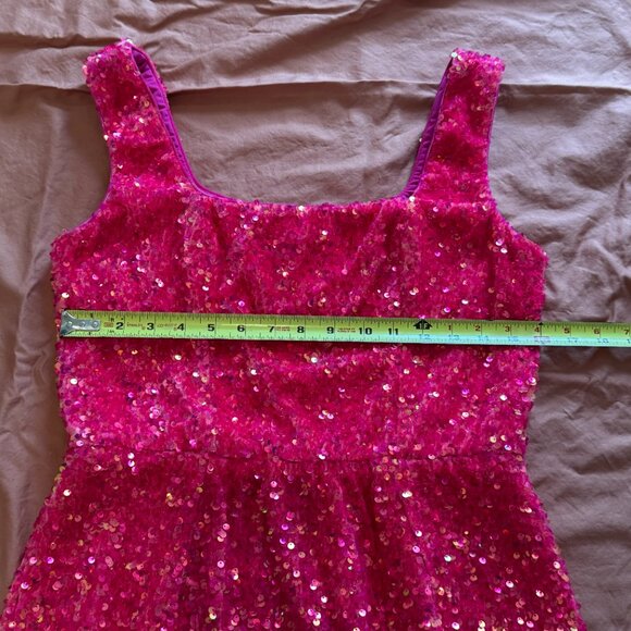 Helsi Rory Stretch Velvet Sequin Mini Dress - French Rose - Large - Picture 7 of 14